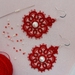 Red Hand Made Tatted Lace Earrings