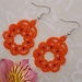 Orange Hand Made Tatted Lace Earrings