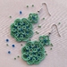 Green and Blue Hand Made Tatted Lace Earrings