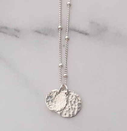 Double Hammered Disc Necklace