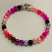 Bracelet - Glass Pearls: Pinks, Purple, Black