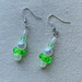 Earrings: White Pearls with lime (Festive range)