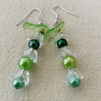 Earrings - Gladioli 'Green Star' (Floral Bouquet range)