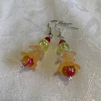 Earrings: Bellflower - Lemon and Orange