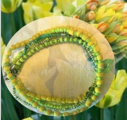 Bracelet: Tulip "Yellow Spring Green"  (Floral Bouquet range)