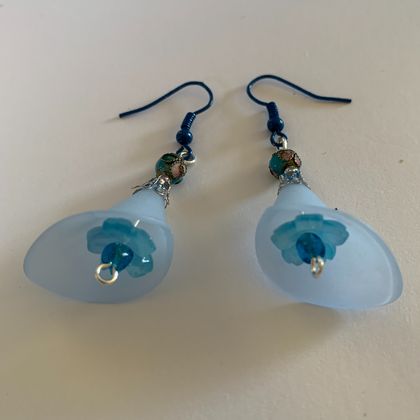 Turquoise Lily earrings ("Lilies & Roses & Daisies" range)