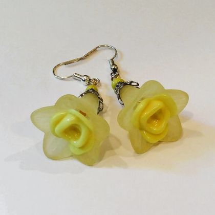 Lilium 'Yellow Rocket' Earrings (Lilies and Roses and Daisies range)