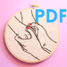 Holding Hands Beginner Embroidery Pattern PDF digital download