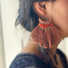 Bohemian Fringe Earrings -Brown-