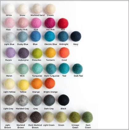 Felt Balls - Custom Colours - 2cm