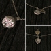 Peony rose bud locket pendant with rubies
