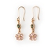 Solid 9ct rose gold blossom earrings with pink and green sapphires