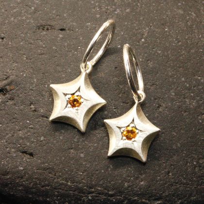 Citrine wishing star earrings