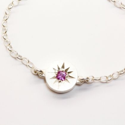 Pink Sapphire star bracelet