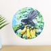 Fantail in Kowhai small dot wall decal by Ira Mitchell