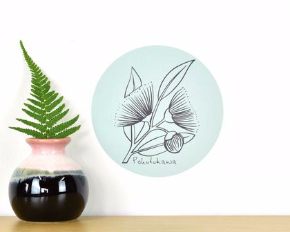 Pohutukawa flower wall decal tiny dot by Wirihana Design