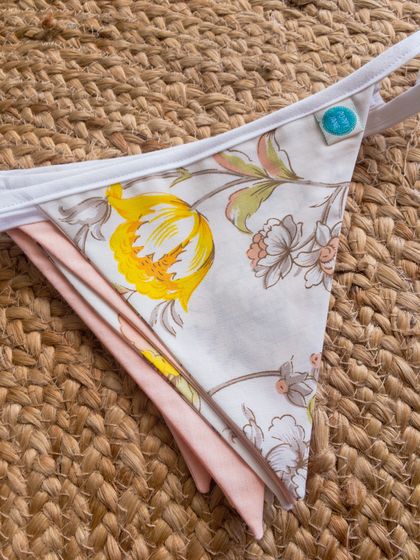 Peach and Retro Floral Bunting