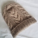 Hand Knitted Cable Hat - Beige