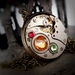 Steampunk Inspired Rainbow Pendant #3 - Vintage Watch Movement with Swarovski Crystals - Timeless Relic