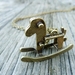 Antiqued Brass Rocking Horse Pendant