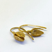 Stylised Golden Snowdrop Flower Hoop Earrings in 18ct Gold Plate