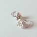 Freesia Flower Charm Hoop Earrings in Sterling Silver