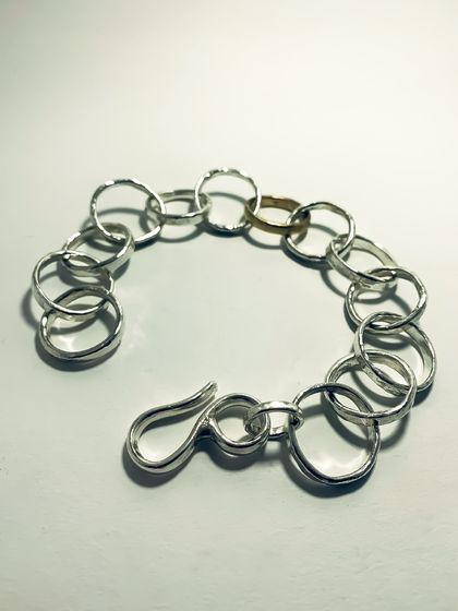 Heavy Organic Circle Chain Bracelet 