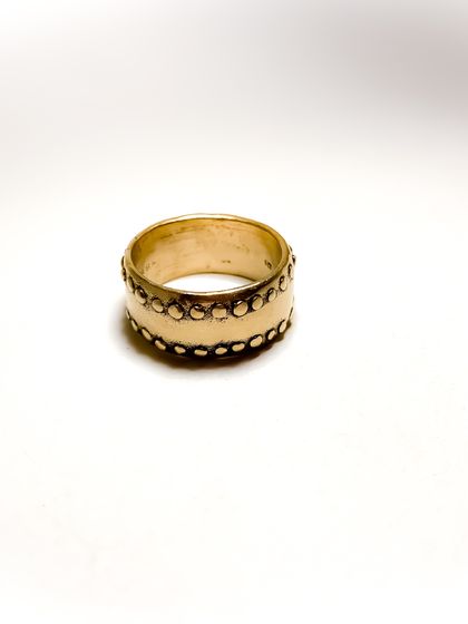 Wide Textured Ring Band in Gold Vermeil - Fluid Ring - V3