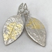 Textured Leaf Earrings - Sterling Silver + 24ct Gold Leaf