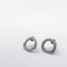 Abstract Single Circle Earrings in Sterling Silver