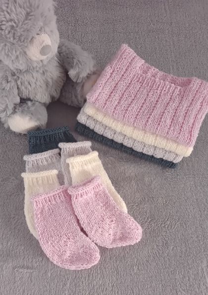 Hand knitted 100% Merino Singlets/Socks - Newborn 