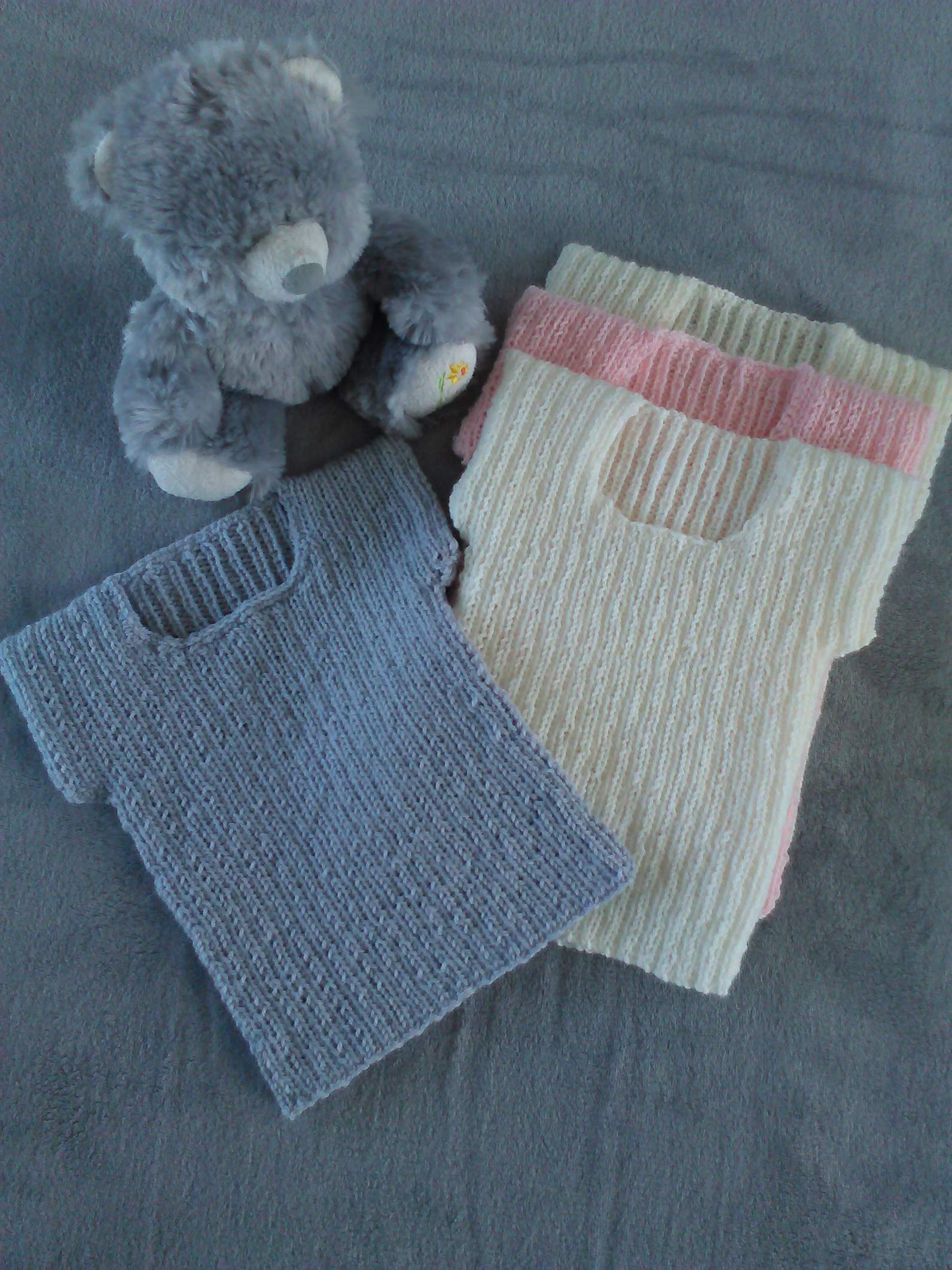 Summer weight Hand Knitted Baby Singlets -Newborn | Felt