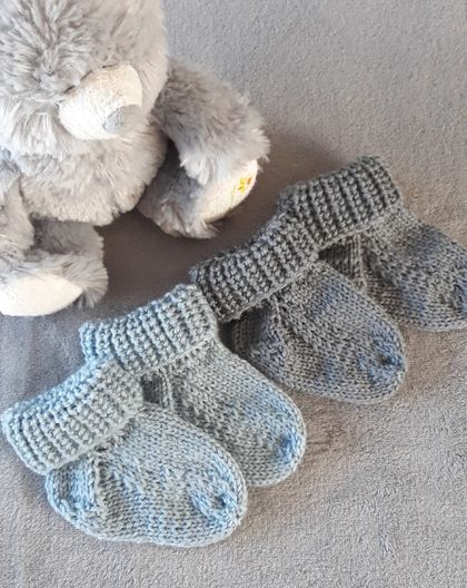 Hand Knitted Baby Merino Socks 3-6 months