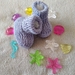 100% Merino Knitted Booties-0-3 months -Orchid
