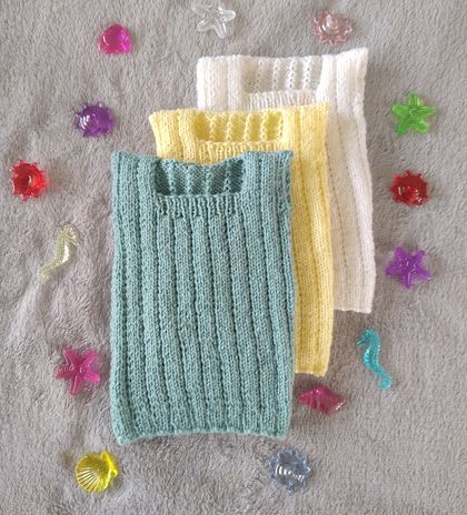 100% Merino Hand Knitted Singlets- Prem -Small Baby 
