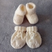Knitted Merino Mitts& Booties Set 0-3 months-Cream