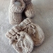 Knitted Merino Mitts& Booties Set 0-3 months-Latte