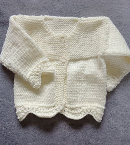 NZ Merino Hand Knitted Cardigan 0-3 Months