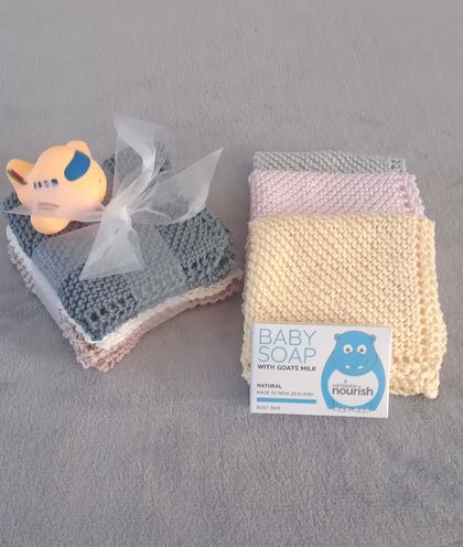 100% Baby Cotton Knitted Wash Cloths