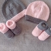 Silk/Merino Knitted Hat & Booties 0-3 Months 