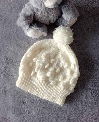 Hand Knitted Merino Beanie -3-6 Months
