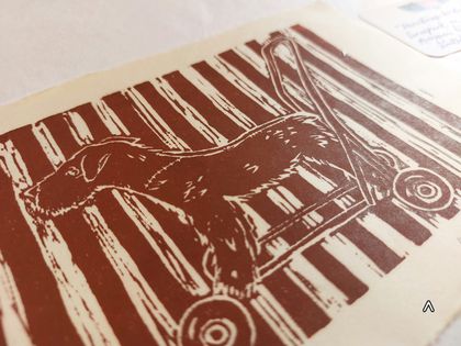 Original Linoprint "Christmas Wish" - Awagami Papers