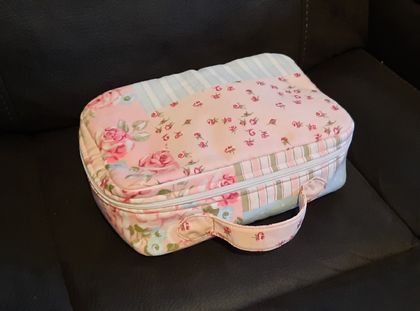 Child size suitcase - pink patchwork