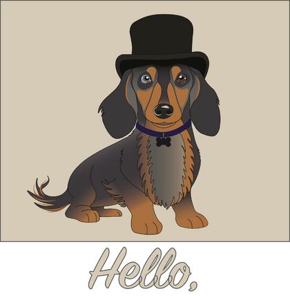 Hello, Dachshund Greeting Card