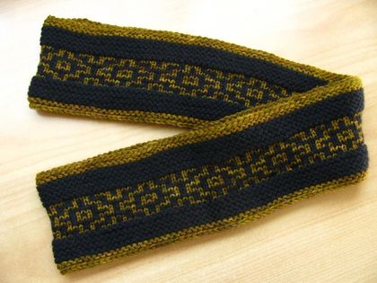 Gold and black infinity scarf