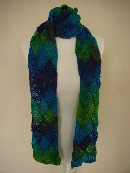 Aurora Bright entrelac scarf