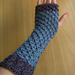 Blue and purple extra long fingerless gloves