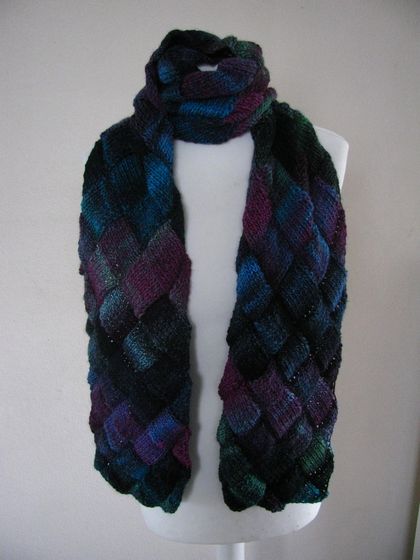 Neon at Night entrelac scarf