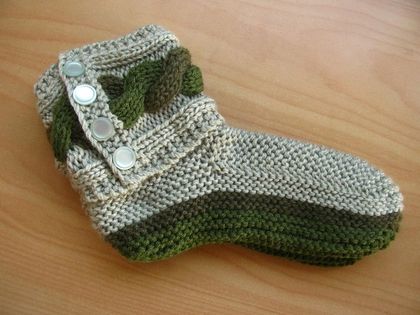 Earthy green toned slippers