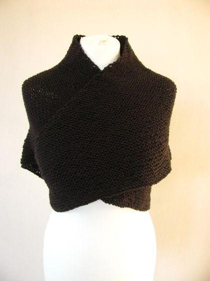 Chocolate brown knitted wrap (Outlander)